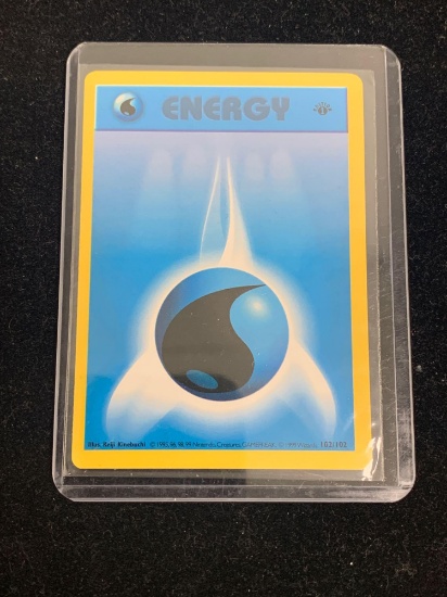 Pokemon Blue Energy Base Set 1st Edition Shadowless Card 102/102