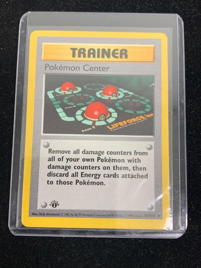 Pokemon Trainer Pokemon Center Base Set 1st Edition Shadowless Card 85/102