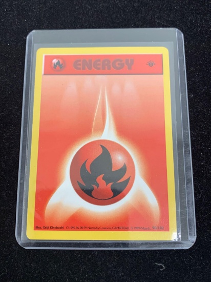 Pokemon Red Energy Base Set 1st Edition Shadowless Card 98/102