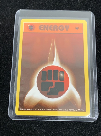 Pokemon Fighting Energy Base Set 1st Edition Shadowless Card 97/102