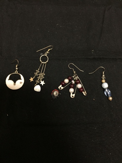 Lot of Four Various Size & Style Single Mismatched Earrings