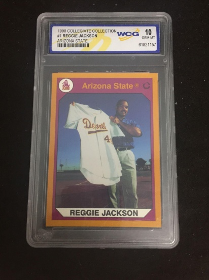 WCG Graded 1990 Collegiate Collection Reggie Jackson Baseball Card - Gem Mint 10