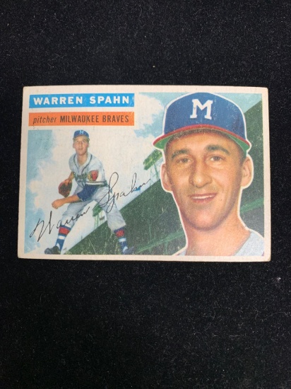 1956 Topps Vintage Baseball Card- #10 Warren Spahn