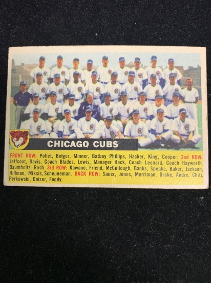 1956 Topps Vintage Baseball Card- #11 Chicago Cubs