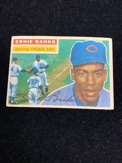 1956 Topps Vintage Baseball Card- #15 Ernie Banks
