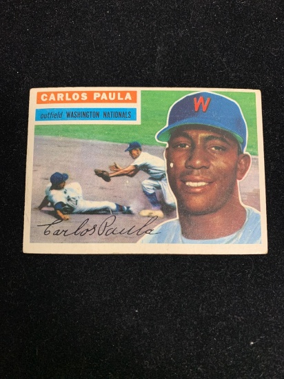 1956 Topps Vintage Baseball Card- #4 Carlos Paula