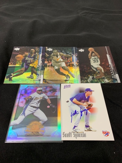 5 Card Lot of Mixed Sports Cards - Relics, Autographs, Inserts, Numbered, Stars & More!