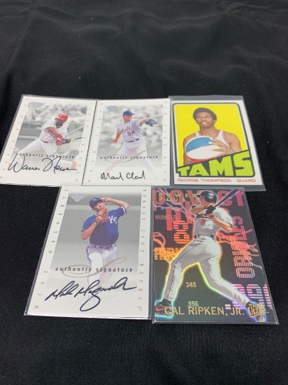 5 Card Lot of Mixed Sports Cards - Relics, Autographs, Inserts, Numbered, Stars & More!