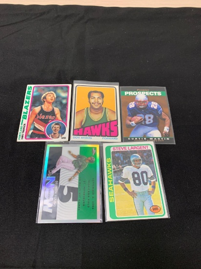 5 Card Lot of Mixed Sports Cards - Relics, Autographs, Inserts, Numbered, Stars & More!