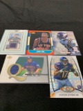 5 Card Lot of Mixed Sports Cards - Relics, Autographs, Inserts, Numbered, Stars & More!