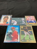 5 Card Lot of Mixed Sports Cards - Relics, Autographs, Inserts, Numbered, Stars & More!