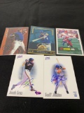 5 Card Lot of Mixed Sports Cards - Relics, Autographs, Inserts, Numbered, Stars & More!