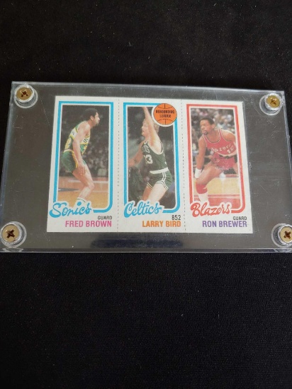 1980 Topps Larry Bird rc year Rebound Leader card