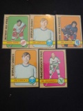 1972 lot of 5 Hockey cards