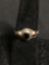 Two-Tone Style 9mm Wide Tapered Detailed Sterling Silver Ring Band w/ Oval Onyx Cabochon Center