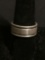 Roman Numeral Decorated Eternity Design 9mm Wide Sterling Silver Band
