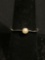 Old Pawn Handmade 1mm Wave Design Shank w/ Round 2.5mm Pearl Center Sterling Silver Ring Band