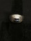 Horizontal Set 6x4mm Moonstone Cabochon Center 12mm Wide Tapered Hand-Engraved Old Pawn Native