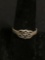 Irish Old Pawn 7mm Wide Tapered Celtic Knot Design Handmade Sterling Silver Ring Band