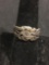 Handmade Old Pawn 10mm Wide Tapered Man in Cloud Motif Sterling Silver Ring Band
