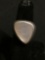 Triangular Shaped 16x14mm Mother of Pearl Inlay Center 22mm Long Tapered Sterling Silver Ring Band