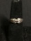 Laser-Carved Detailed Grooved 6.5mm Wide Tapered Signed Designer Sterling Silver Ring Band