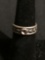 Woods Designer Detailed 6mm Wide Eternity Style Old Pawn Sterling Silver Ring Band w/ Round 4mm