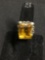 Emerald Cut Faceted 15x12mm Citrine Center Old Pawn Native American Sterling Silver Ring Band