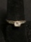 Vintage Old Pawn Signed Designer 14Kt Gold Filled Sterling Silver Signed Designer Ring Band w/ Round