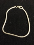 Snake Link 3mm Wide 8in Long Italian Made Sterling Silver Bracelet