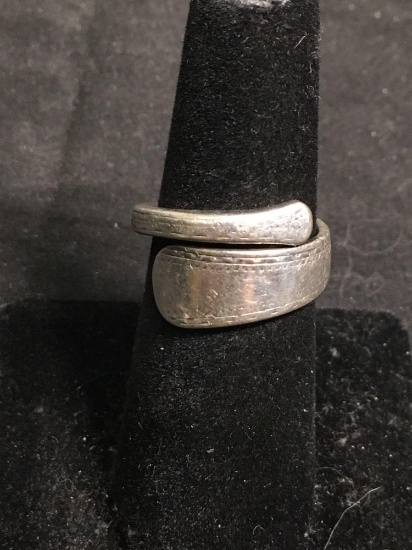 Stowell & Co Designer 10mm Wide Tapered High Polished Vintage Spoon Sterling Silver Ring Band