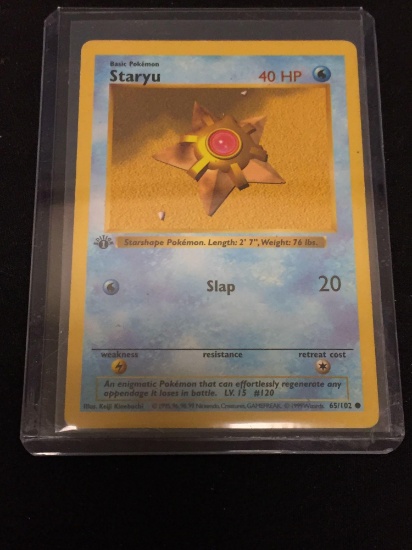 Pokemon STARYU Base Set 1st Edition Shadowless Trading Card 65/102