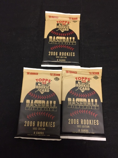 Topps '52 Edition 2006 MLB Rookies Lot of Three Factory Sealed Packs from Store Closeout