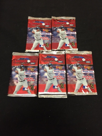 MLB Showdown 2001 Lot of Five Factory Sealed Packs from Store Closeout