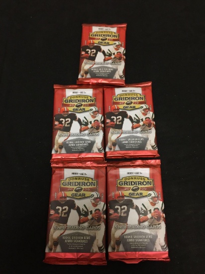 Donruss 2009 Gridiron Gear Lot of Five Factory Sealed Packs from Store Closeout