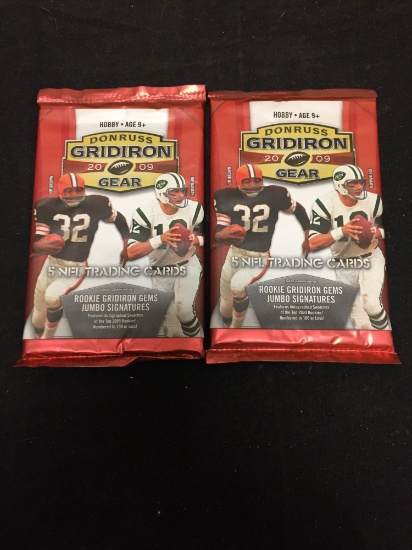 Donruss 2009 Gridiron Gear Lot of Two Factory Sealed Packs from Store Closeout