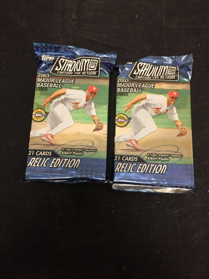 Topps Stadium Club Relic Edition 02003 MLB Lot of Two Factory Sealed Packs from Store Closeout