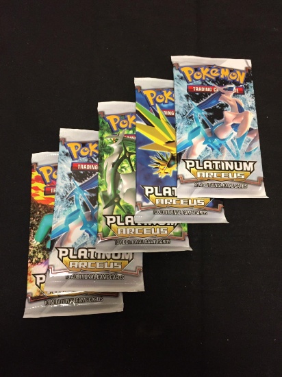 Pokemon Platinum Arceus Lot of Five Factory Sealed Packs from Store Closeout