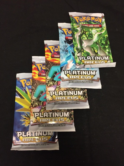 Pokemon Platinum Arceus Lot of Five Factory Sealed Packs from Store Closeout