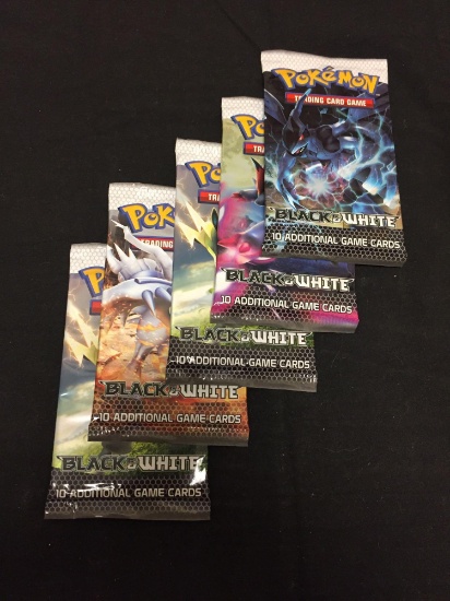 Pokemon Black & White Lot of Five Factory Sealed Packs from Store Closeout