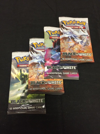 Pokemon Black & White Lot of Four Factory Sealed Packs from Store Closeout