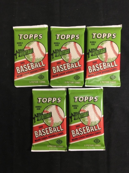 Topps Heritage Baseball 2004Lot of Five Factory Sealed Packs from Store Closeout