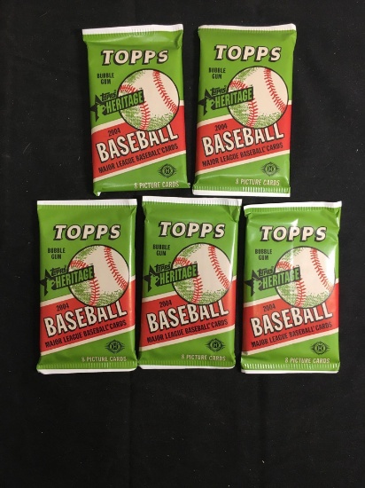 Topps Heritage Baseball 2004Lot of Five Factory Sealed Packs from Store Closeout