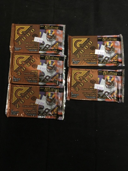 Topps Gallery Football 2000 Lot of Five Factory Sealed Packs from Store Closeout