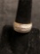 Three Row Faux Diamond Accented 9mm Wide Tapered Two-Tone Sterling Silver Ring Band w/ Single