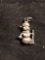 Frosty the Snowman Motif 20x13mm High Polished Sterling Silver Pendant
