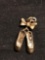 Ballet Slippers Themed 30x15mm Gold-Tone Sterling Silver Pendant