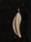 Old Pawn Native American Feather Themed 35x12mm Satin Finish Sterling Silver Pendant