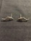 Twin Jumping Dolphin Motif 20x9mm High Polished Pair of Sterling Silver Earrings