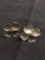 NYE Designer 22mm Diameter Satin Finish Floral Design Handmade Pair of Sterling Silver Earrings